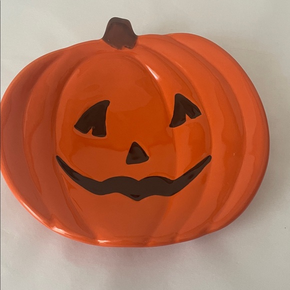 Pottery barn Orange Pumpkin Ceramic Plate - Picture 1 of 4